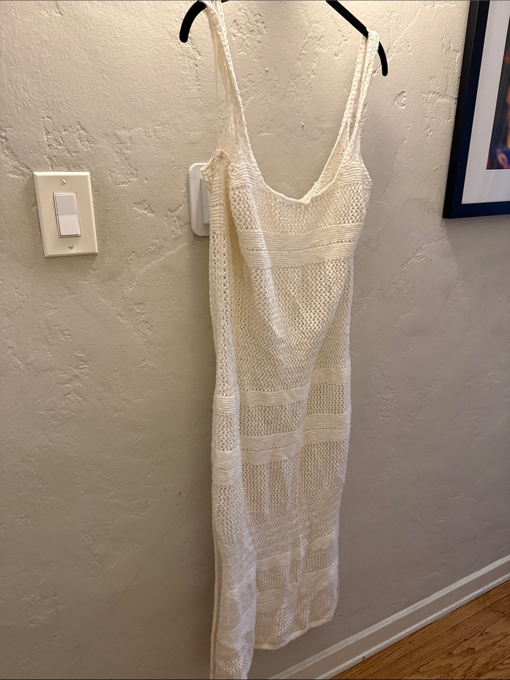 Abercrombie & Fitch Open-Weave Slip Dress - Cream